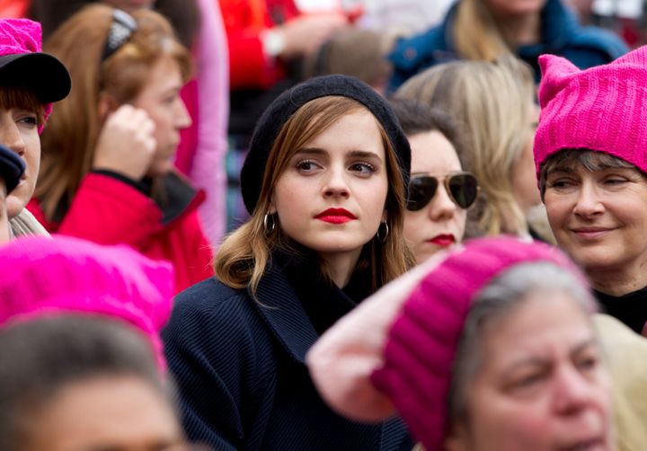 Emma Watson was spotted at the Washington march.