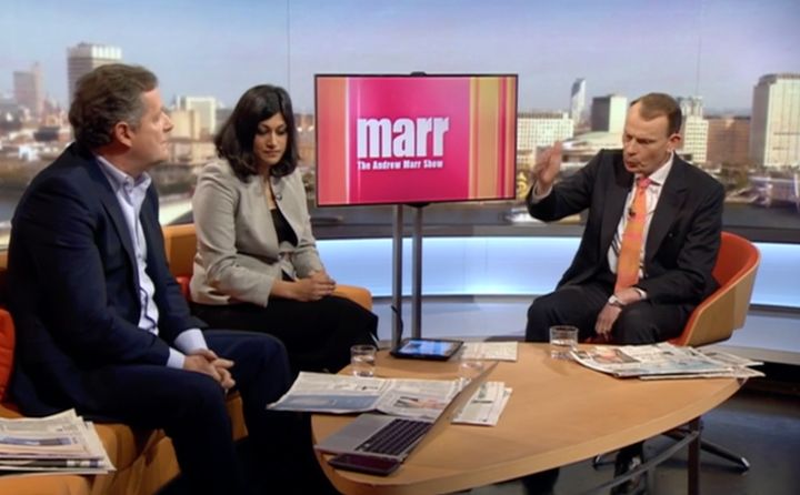 Piers Morgan appeared appeared alongside Anushka Asthana on Sunday’s ‘Andrew Marr Show’