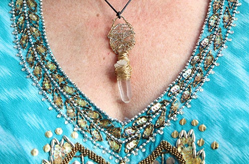 <strong>Joan’s crystal necklace.</strong>