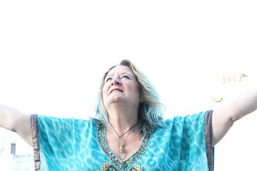 <strong>Joan embracing her wonderful life.</strong>