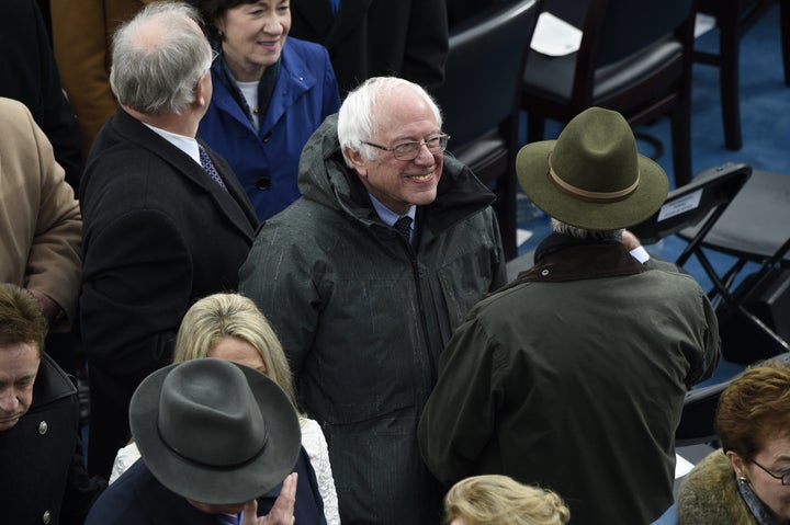 Bernie Sanders at the inauguration of Donald Trump on Jan. 20.