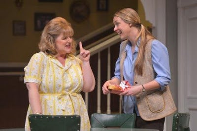 Laura Jane Bailey (Chick Boyle) and Therese Plaehn (Lenny Magrath) in a scene from <strong><em>Crimes of the Heart</em></stro