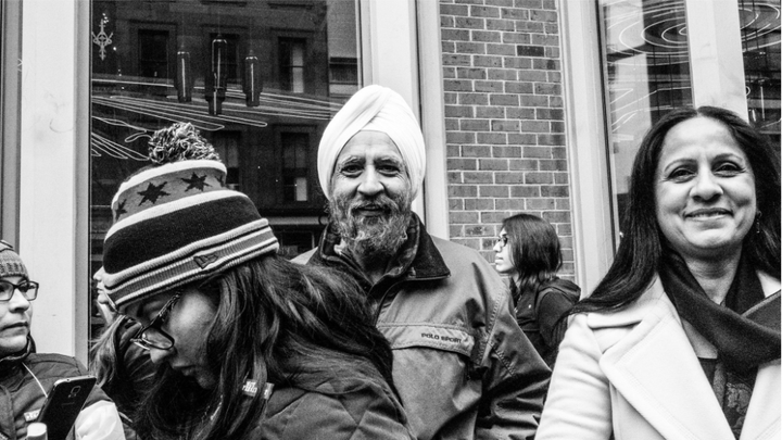 A Sikh couple on 8th street.