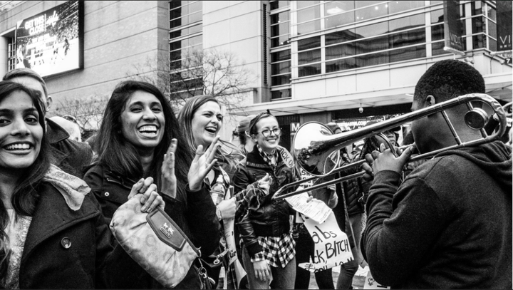 On 7th Street in Chinatown, where it was like Mardi Gras with music and dancing.