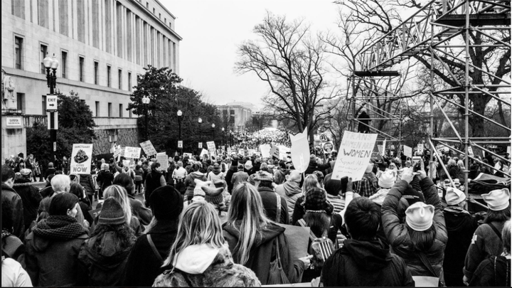 Independence Ave, at the Capitol, looking toward where the stage sits in the distance at 3rd.