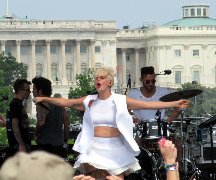 Seen here performing at Capital City Pride, Betty Who says: “I would not have a career without the LGBT community.”