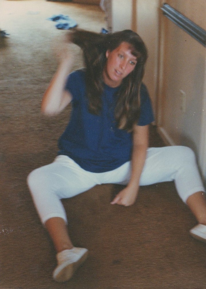 My mother, hair-flip master, pregnant with me in Norfolk, Va., 1990. 