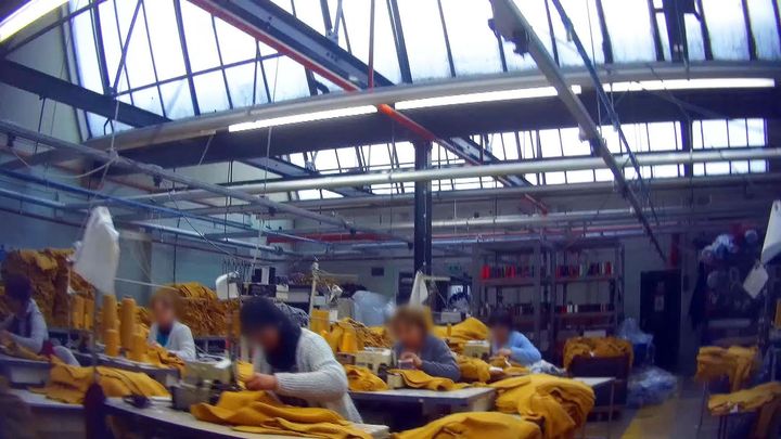 Workers making jumpers for New Look at a factory in Leicester.