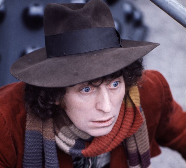 British actor Tom Baker playing Doctor Who in 1974.