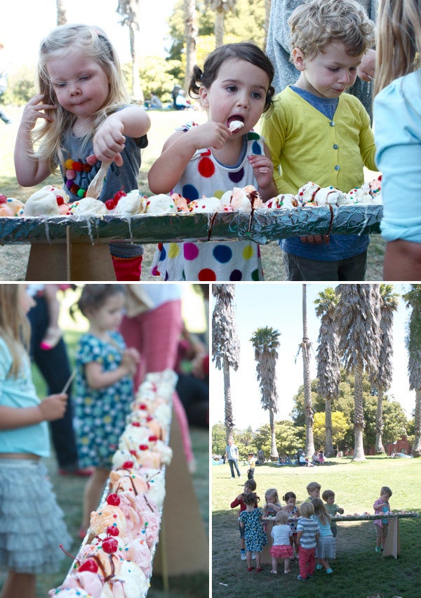 An ice cream trough in action.