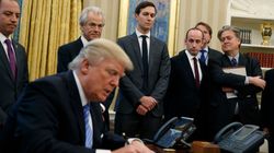 Donald Trump Signs Anti-Abortion Executive Order Surrounded By Men