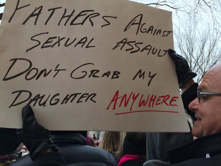 Men in solidarity with women. Fathers who have respect for their daughters. A beautiful sight to behold!