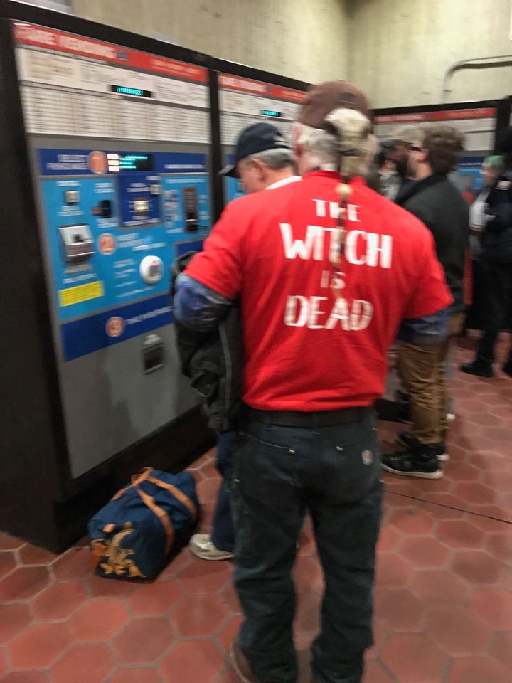 (White male) Trump supporter spotted in Metro station on Inauguration Day.
