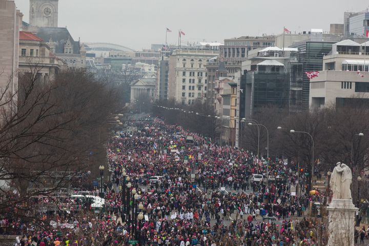 <strong>Tens of thousands fill the National Mall for the Women's March on Washington on Saturday</strong>