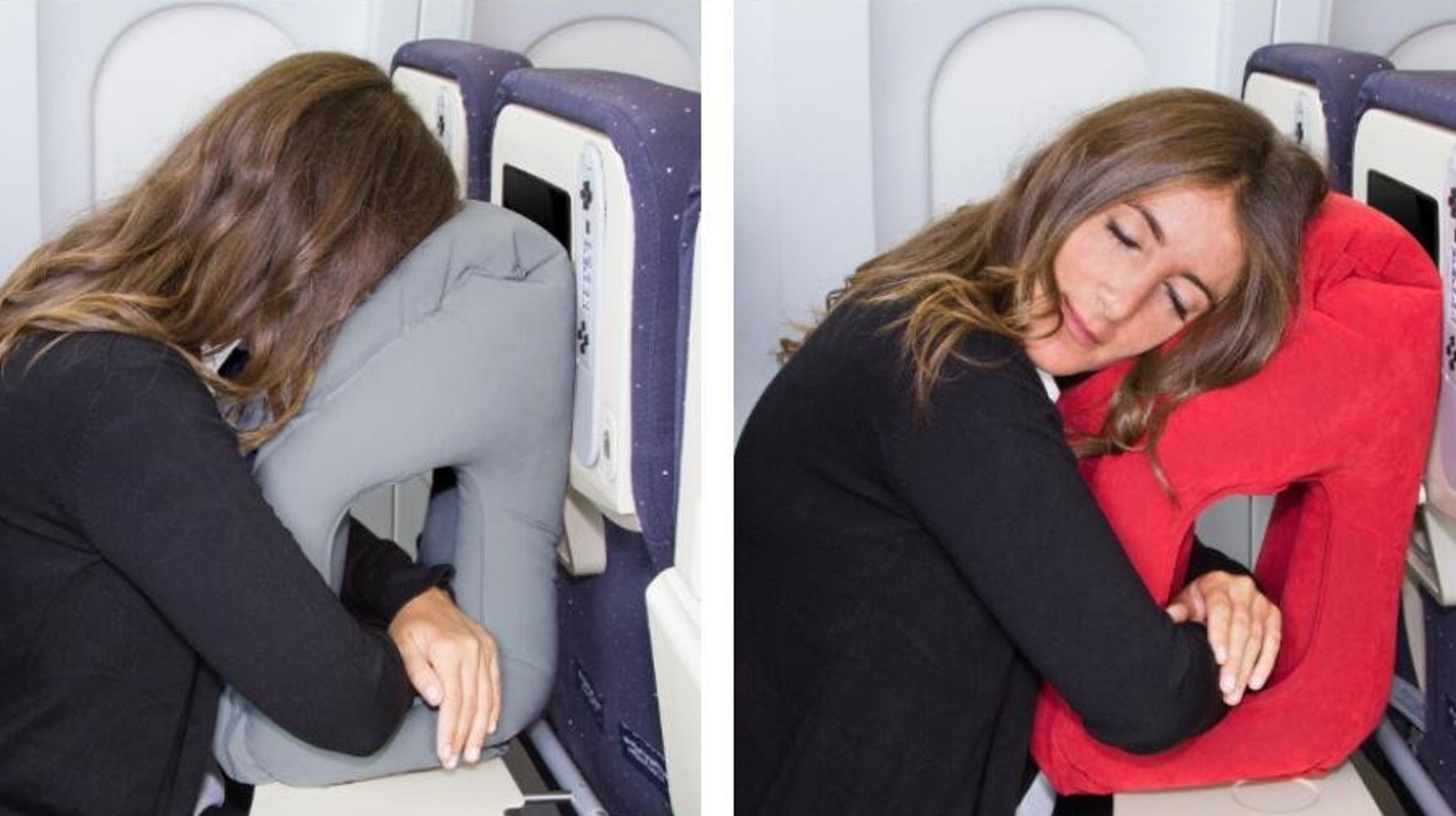 Airplane tray top table pillow