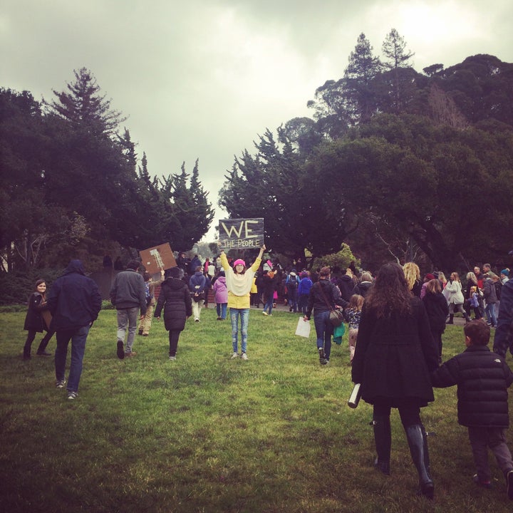 Protesters met on Memorial Glade at U.C. Berkeley's campus.