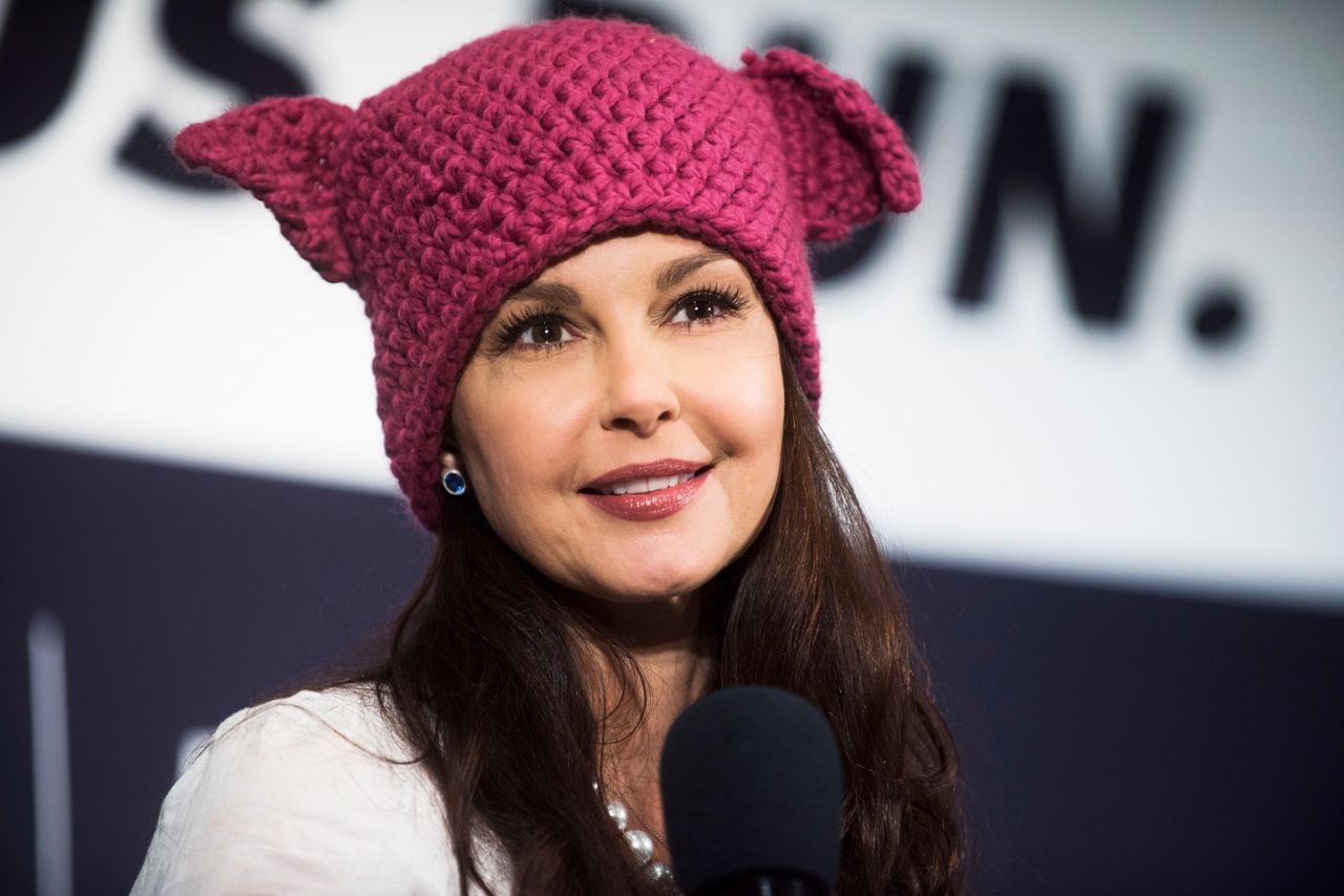 Actress Ashley Judd speaks during a Huffington Post/Bustle event called "Watch Us Run" at the National Press Club in Washington, DC. on Friday, Jan. 20, 2016.