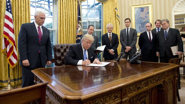 President Donald Trump signed a reinstatement of the Mexico City policy as one of his first acts in office.