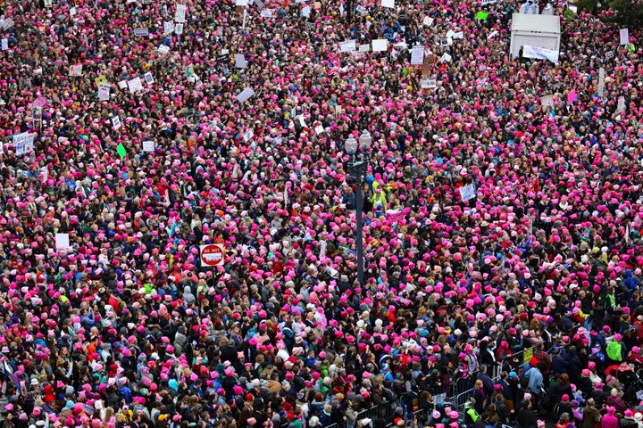 A sea of pink on Independence Avenue, Washington D.C.