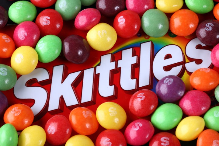 Some experts argue that it's OK to feed animals Skittles, since the candy is broken down and mixed with other ingredients.