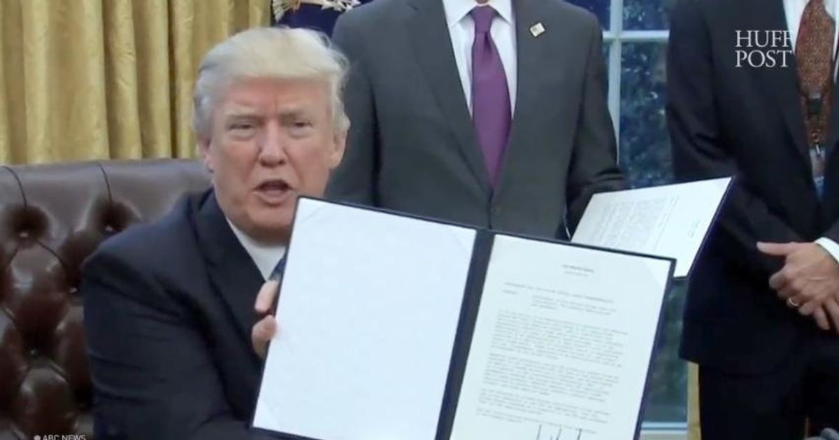 President Trump Signs First Executive Order HuffPost News HuffPost