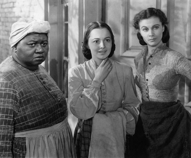 Olivia de Havilland (center), with Hattie McDaniel and Vivien Leigh, in a scene from 