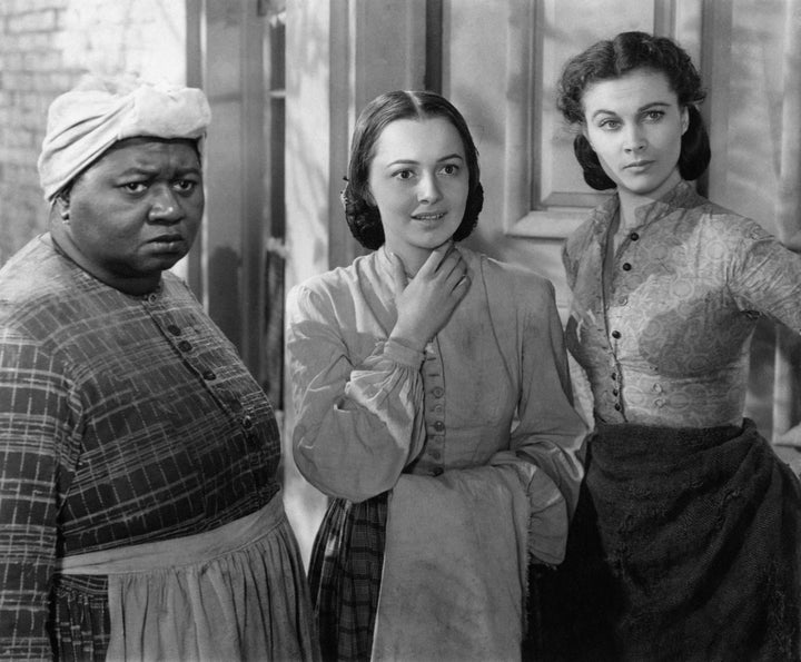 Olivia de Havilland (center), with Hattie McDaniel and Vivien Leigh, in a scene from "Gone with the Wind."