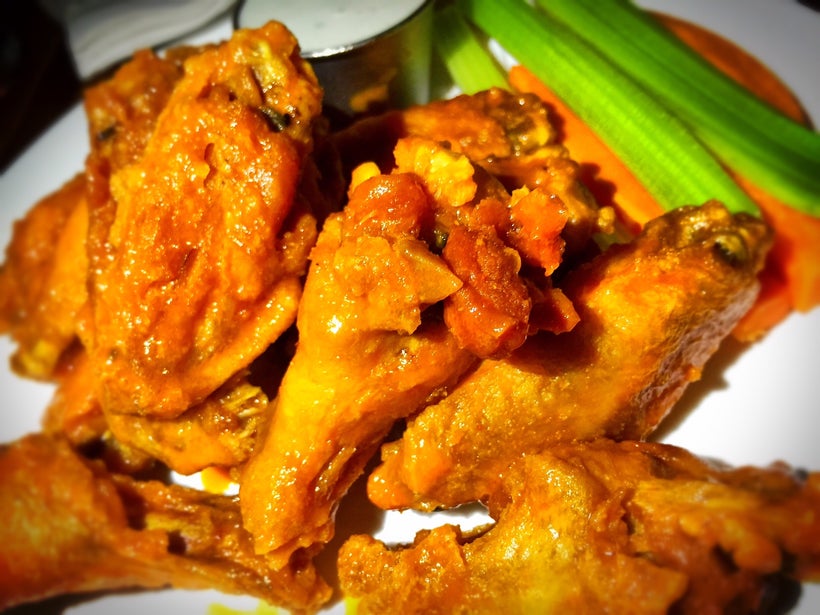 Perfectly crisp and sauced wings