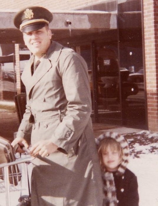 The author’s father and sister outside of Springfield airport.