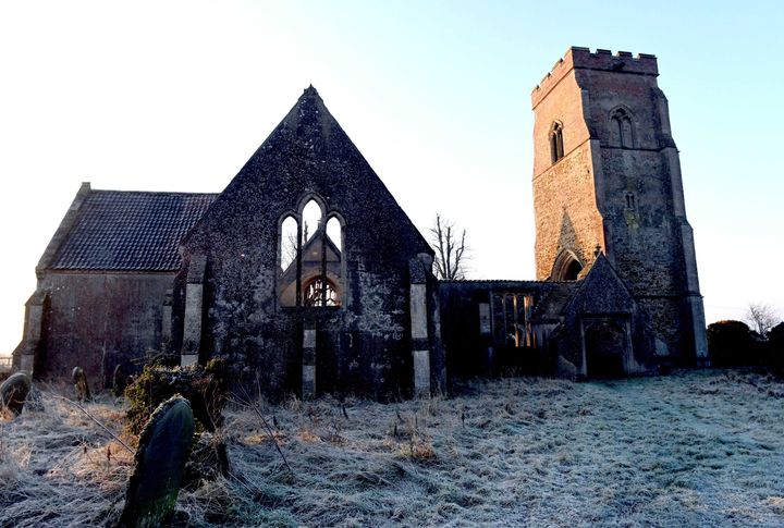 A frozen church near Kings Lynn in Norfolk.