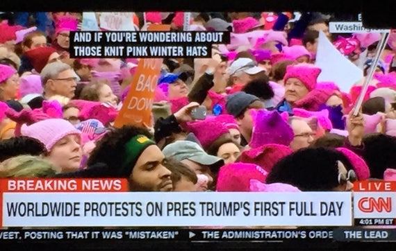 Screen shot from CNN 1-21-17