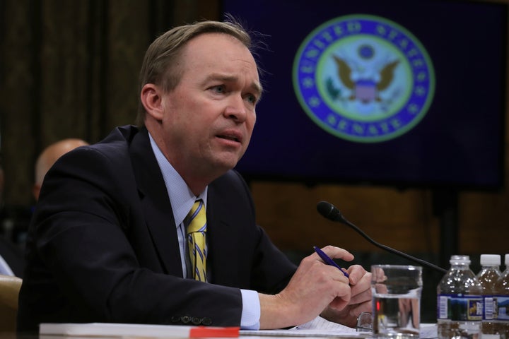 Rep. Mick Mulvaney (R-S.C.) testifies before a Senate Budget Committee confirmation hearing on his nomination of to be direct