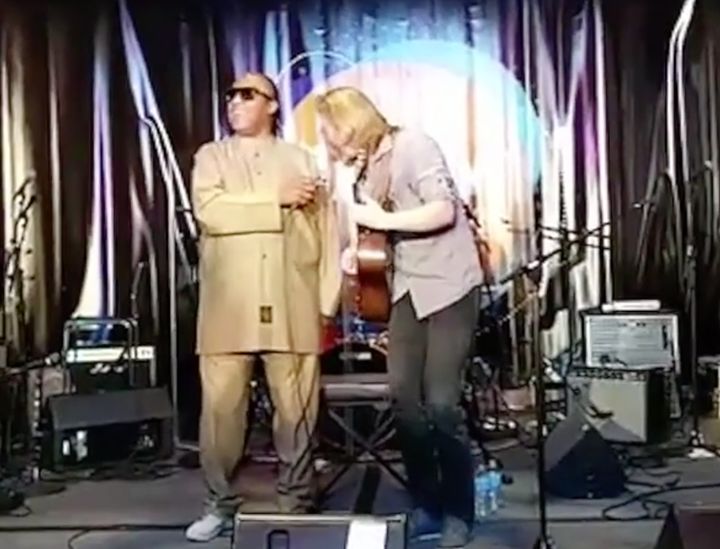 Musician Grayson Erhard was filmed performing an impromptu duet with Stevie Wonder over the weekend after the Grammy-award winner heard him playing one of his songs.