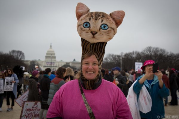 “I’m from Columbus, Indiana – home of Mike Pence and that is very discouraging for me because I do not support Mike Pence’s views on LGBTQ rights at all. I am here to protect my daughters, and my granddaughter. I am here to protect Women’s Rights. I am here to protect the immigrants in this country, who have made this country strong. I believe this is a nation of immigrants. I believe our country has been hijacked by a narcissistic, self-centered, very very sick human being. And I think we all must stand up against this and fight back now. And that’s why I’m here!”