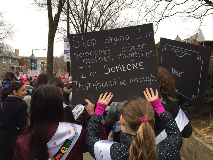 One of the signs my group marched with in Washington.