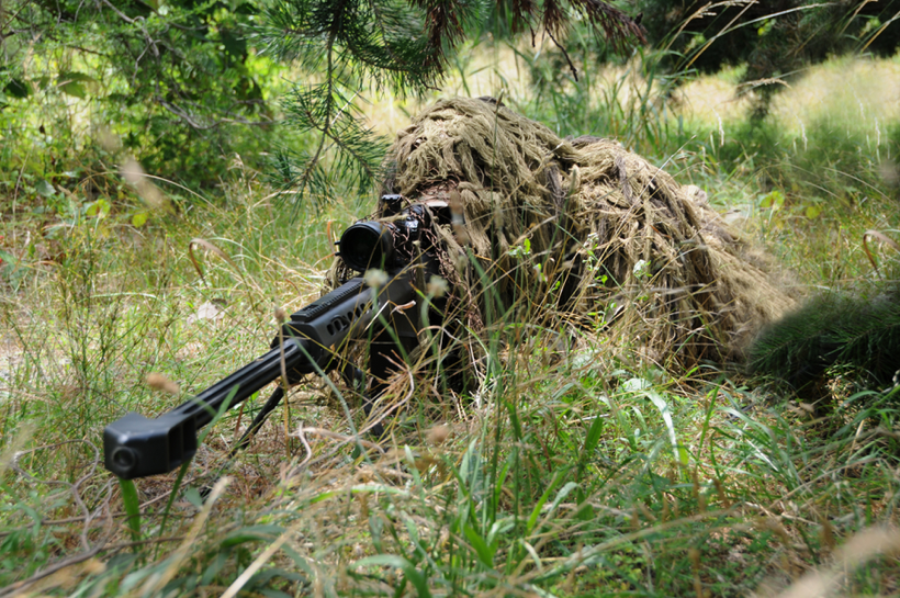 A modern-day soldier in camouflage.