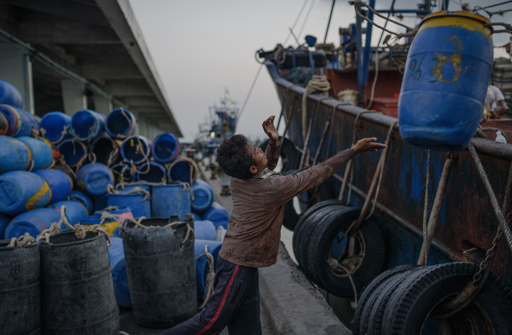 Young Cambodian migrant worker in Thailand’s fishing industry.