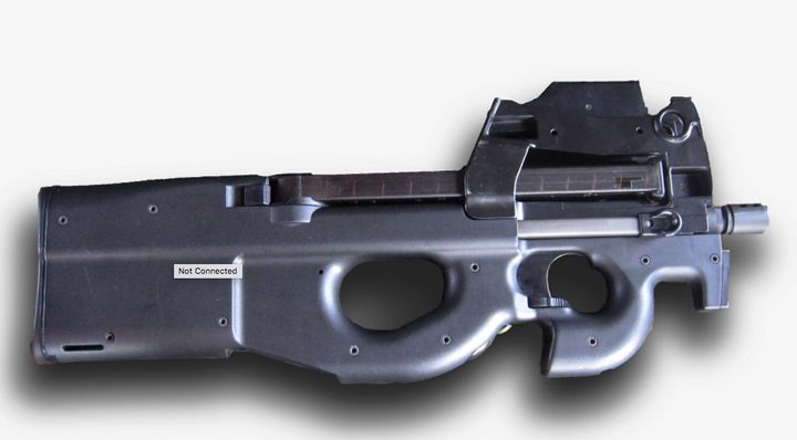 Online conspiracy theorists believe he could have been concealing an FN-P90 rifle (file picture)