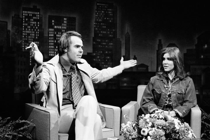 Dan Aykroyd and Carrie Fisher on "Saturday Night Live" in 1978.