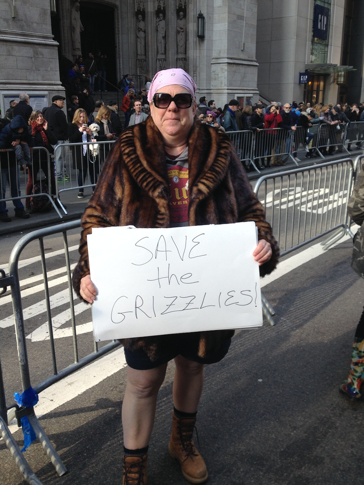 Hershfield's mom, Karen, at the Women's March with one of her signs.