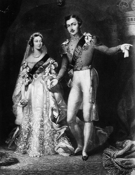 Queen Victoria and Prince Albert after their wedding on February 10, 1840.