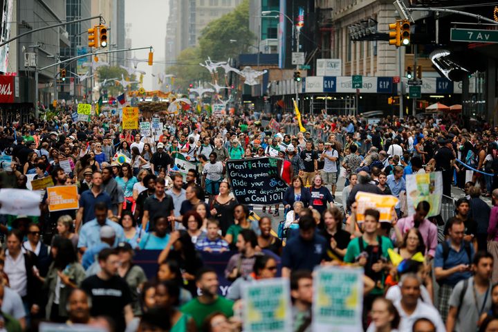 An estimated 400,000 people joined the 2014 People's Climate March in New York City.