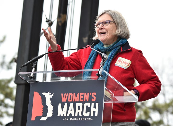 Sister Simone Campbell spoke at the Women's March on Washington, reminding Christians that "We are our sisters’ keepers; we are our brothers’ keepers."