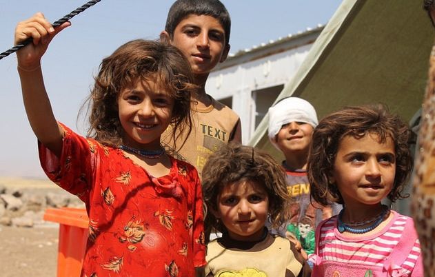 Iraqi refugee children at Newroz camp.