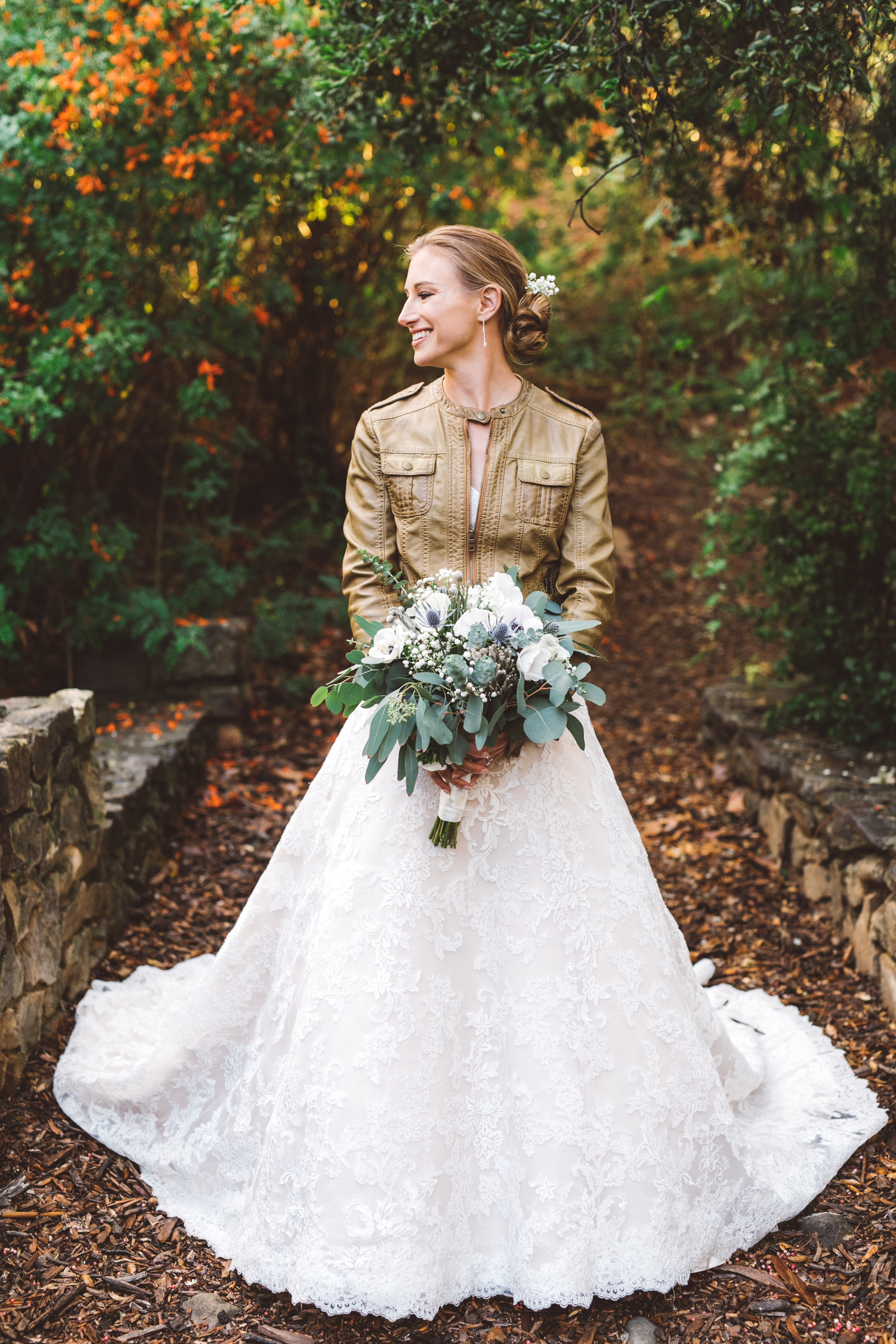 Leather and Lace Wedding Dress