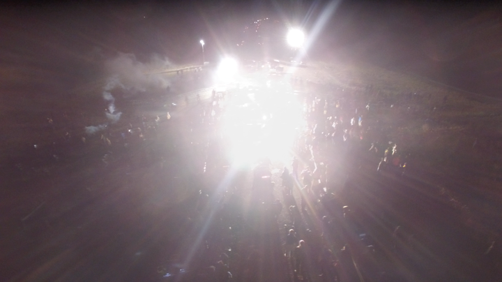 The concussion grenade after it has fully detonated.