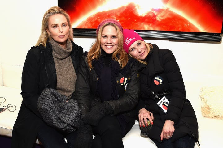 Charlize Theron, Mary McCormack, and Chelsea Handler attend Park City Live Presents The Hub Featuring The Marie Claire Studio and the 4K ULTRA HD Showcase Brought to You by the Consumer Technology Association