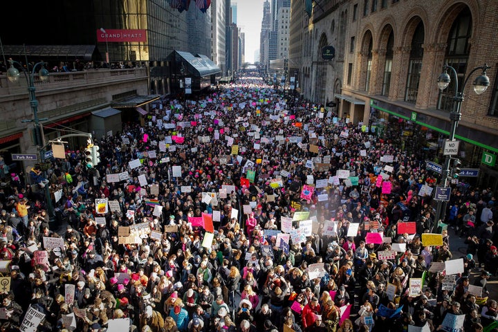 Number of protesters participating in the Women’s March far exceed expectations in New York City and all over the world.