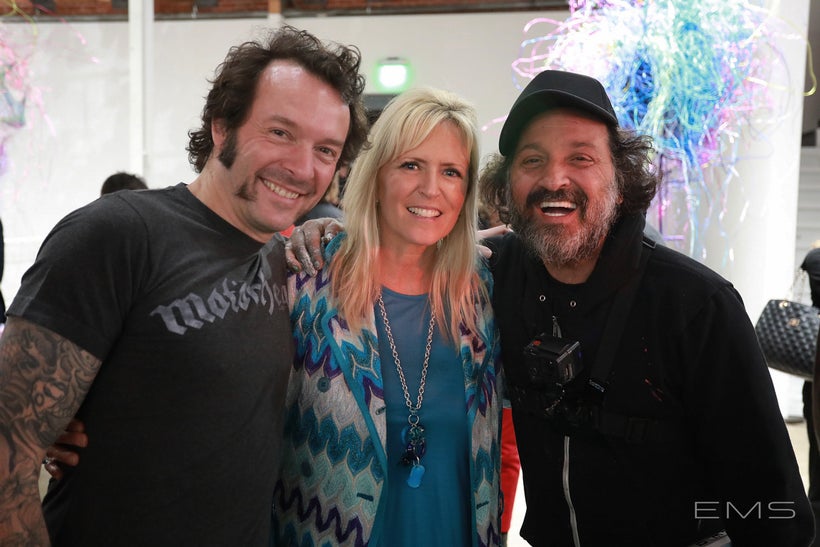 Arne Quinze, Dr. Katja Van Herle, and Mr. Brainwash at the opening.