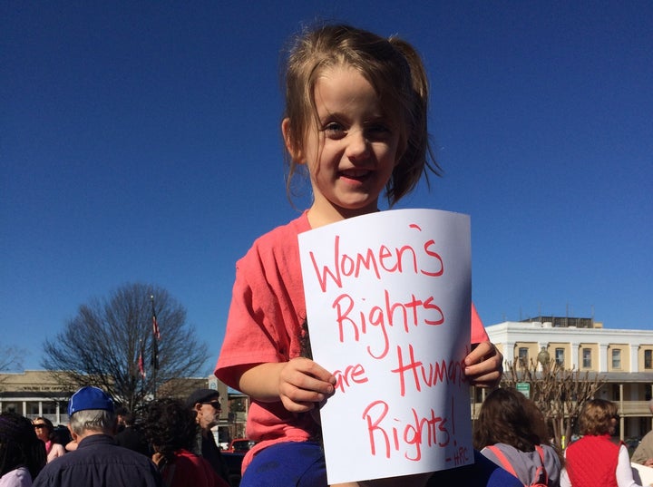 “Women’s Rights are Human Rights” —This picture was taken last Saturday in the small city of Oxford, Mississippi where an est